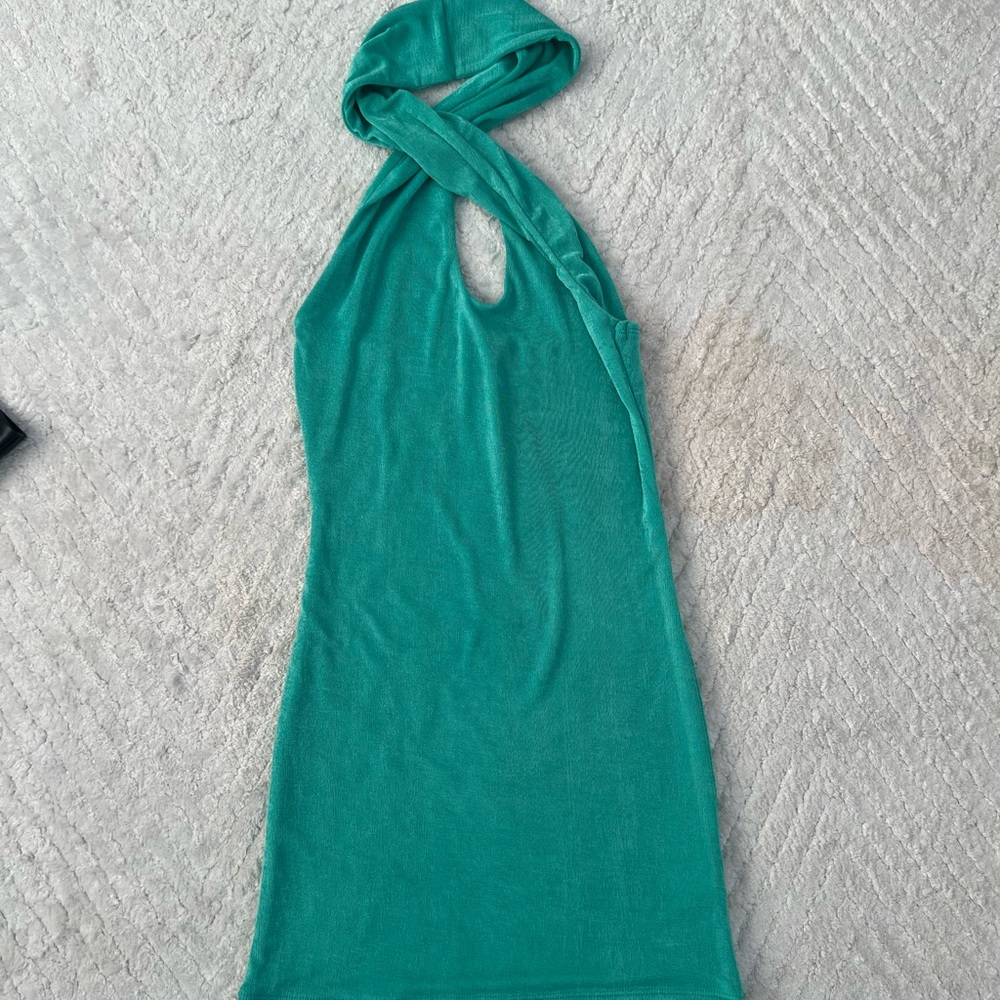 Edikted green twist dress